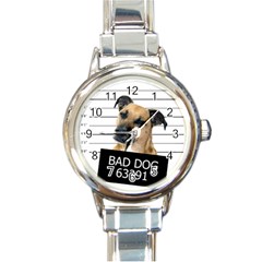 Bad Dog Round Italian Charm Watch by Valentinaart