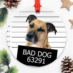 Bad Dog Ornament (round) by Valentinaart