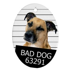 Bad Dog Ornament (oval) by Valentinaart