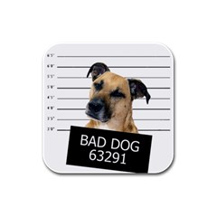 Bad Dog Rubber Square Coaster (4 Pack)  by Valentinaart