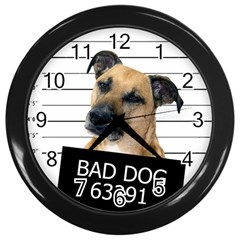 Bad Dog Wall Clocks (black) by Valentinaart