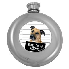 Bad Dog Round Hip Flask (5 Oz) by Valentinaart