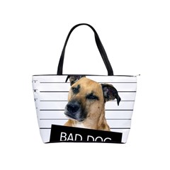 Bad Dog Shoulder Handbags by Valentinaart