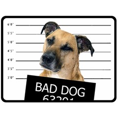 Bad Dog Fleece Blanket (large)  by Valentinaart