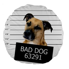 Bad Dog Large 18  Premium Flano Round Cushions by Valentinaart