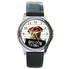 Bad Dog Round Metal Watch by Valentinaart