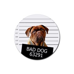 Bad Dog Rubber Round Coaster (4 Pack)  by Valentinaart