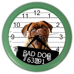 Bad Dog Color Wall Clocks by Valentinaart