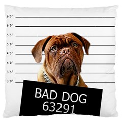 Bad Dog Large Flano Cushion Case (two Sides) by Valentinaart