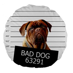 Bad Dog Large 18  Premium Flano Round Cushions by Valentinaart