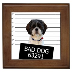 Bad Dog Framed Tiles by Valentinaart