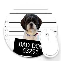 Bad Dog Round Mousepads by Valentinaart