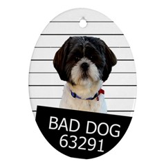 Bad Dog Ornament (oval) by Valentinaart