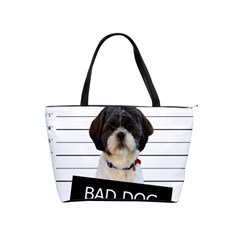 Bad Dog Shoulder Handbags by Valentinaart