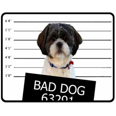 Bad Dog Double Sided Fleece Blanket (medium)  by Valentinaart