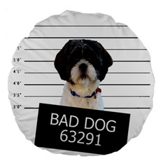 Bad Dog Large 18  Premium Flano Round Cushions by Valentinaart