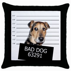 Bad Dog Throw Pillow Case (black) by Valentinaart