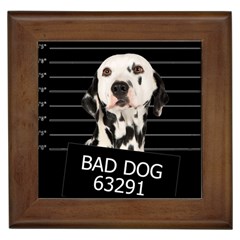 Bad Dog Framed Tiles by Valentinaart