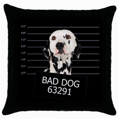 Bad Dog Throw Pillow Case (black) by Valentinaart