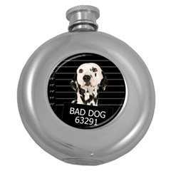 Bad Dog Round Hip Flask (5 Oz) by Valentinaart