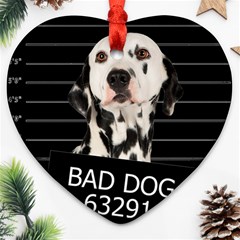 Bad Dog Heart Ornament (two Sides) by Valentinaart