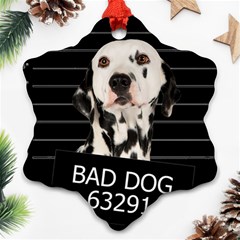 Bad Dog Ornament (snowflake) by Valentinaart