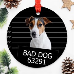 Bad Dog Ornament (round) by Valentinaart