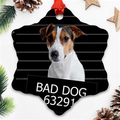 Bad Dog Snowflake Ornament (two Sides) by Valentinaart