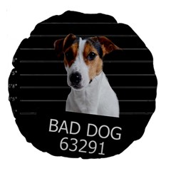 Bad Dog Large 18  Premium Round Cushions by Valentinaart