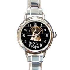 Bad Dog Round Italian Charm Watch by Valentinaart