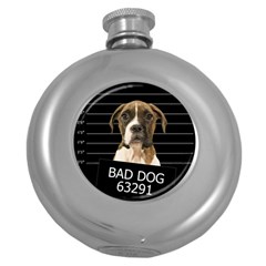 Bad Dog Round Hip Flask (5 Oz) by Valentinaart