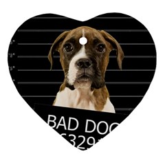 Bad Dog Heart Ornament (two Sides) by Valentinaart