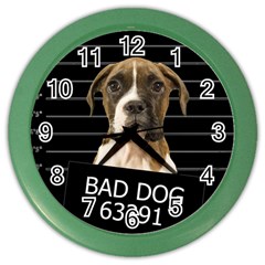 Bad Dog Color Wall Clocks by Valentinaart