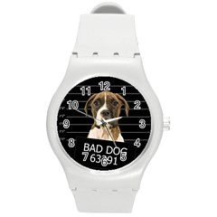 Bad Dog Round Plastic Sport Watch (m) by Valentinaart