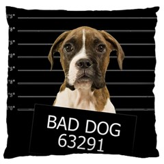 Bad Dog Large Cushion Case (one Side) by Valentinaart