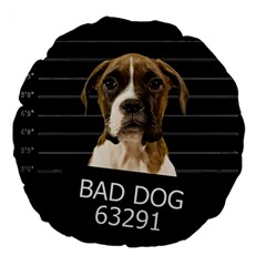 Bad Dog Large 18  Premium Flano Round Cushions by Valentinaart