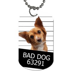 Bad Dog Dog Tag (one Side) by Valentinaart