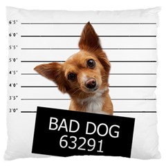 Bad Dog Large Flano Cushion Case (one Side) by Valentinaart