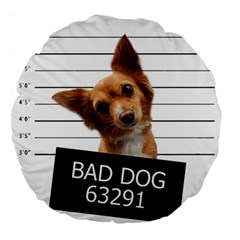 Bad Dog Large 18  Premium Flano Round Cushions by Valentinaart