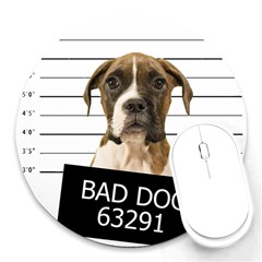 Bad Dog Round Mousepads by Valentinaart