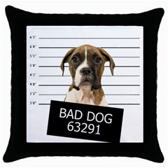 Bad Dog Throw Pillow Case (black) by Valentinaart