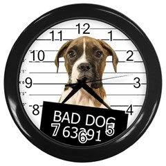 Bad Dog Wall Clocks (black) by Valentinaart