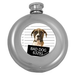 Bad Dog Round Hip Flask (5 Oz) by Valentinaart