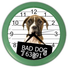 Bad Dog Color Wall Clocks by Valentinaart