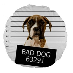 Bad Dog Large 18  Premium Flano Round Cushions by Valentinaart