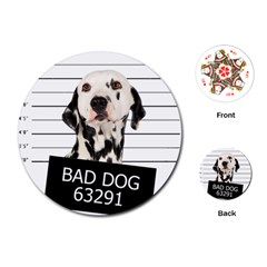 Bad dog Playing Cards (Round) 