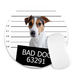 Bad Dog Round Mousepads by Valentinaart