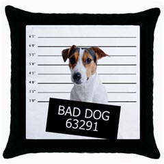 Bad Dog Throw Pillow Case (black) by Valentinaart