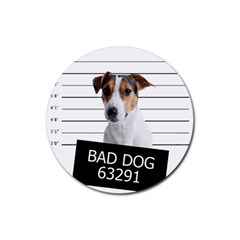 Bad Dog Rubber Coaster (round)  by Valentinaart