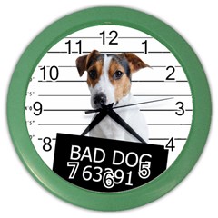 Bad Dog Color Wall Clocks by Valentinaart